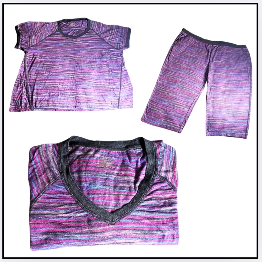 🔥 EUC / Cuddl Duds / CLIMATE RIGHT / Multicolor / Pajamas-TOP & BOTTOMS / 3X - Picture 2 of 14